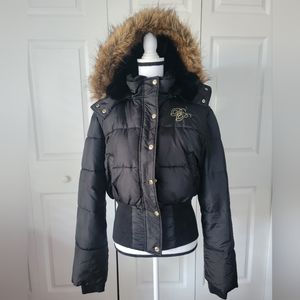 Baby Phat Puffer Jacket with Fur Hood in Black - Size XL